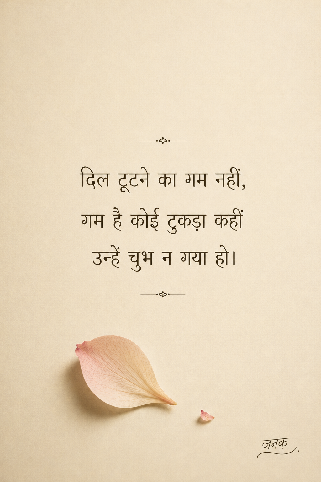 दिल टूटने का ग़म नहीं